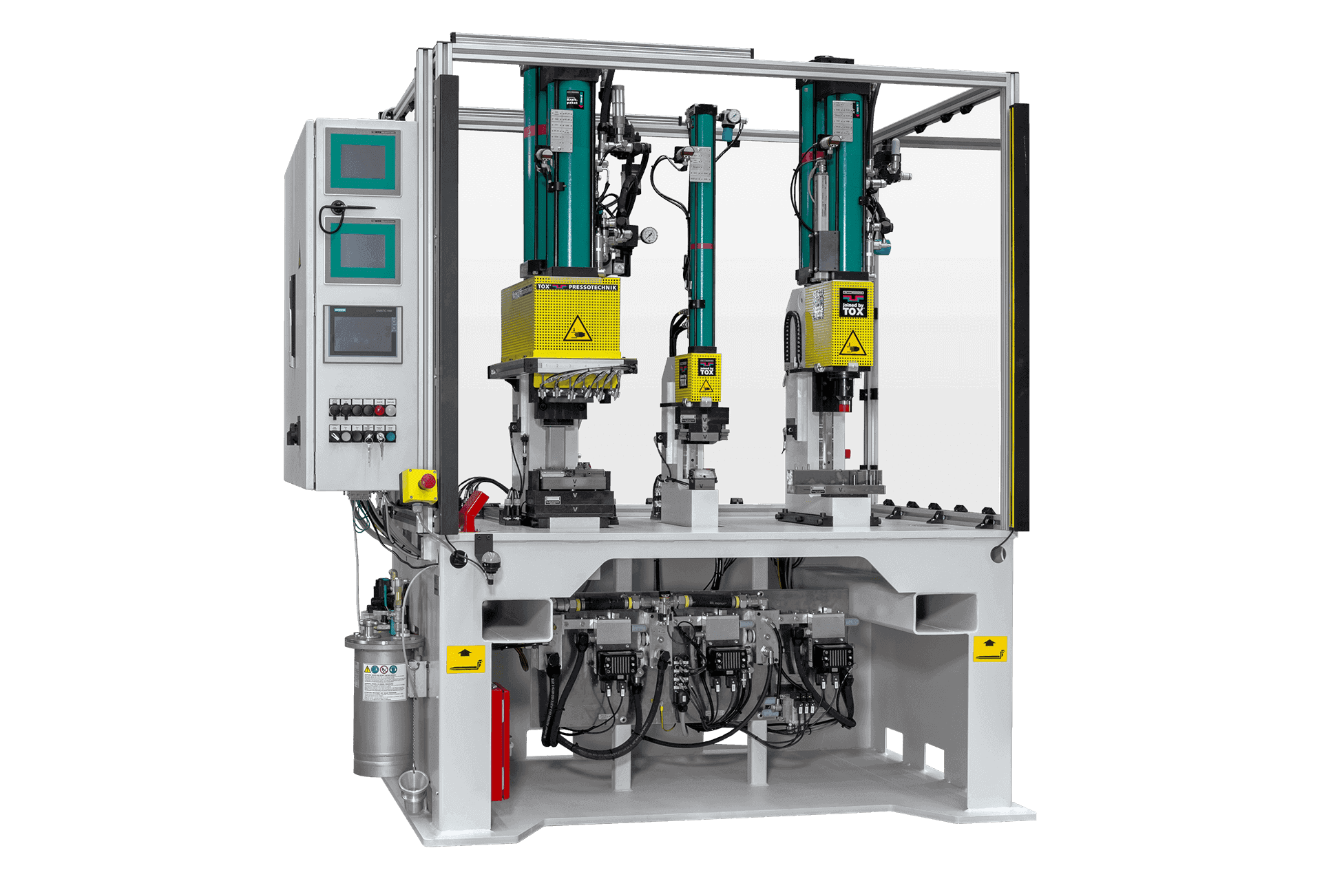 TOX Pneumohydraulic press system for eClinching fuse components